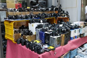 One of the camera stores in Akiba, which had way too many cameras to fit. Probably why they were spilling out onto the street