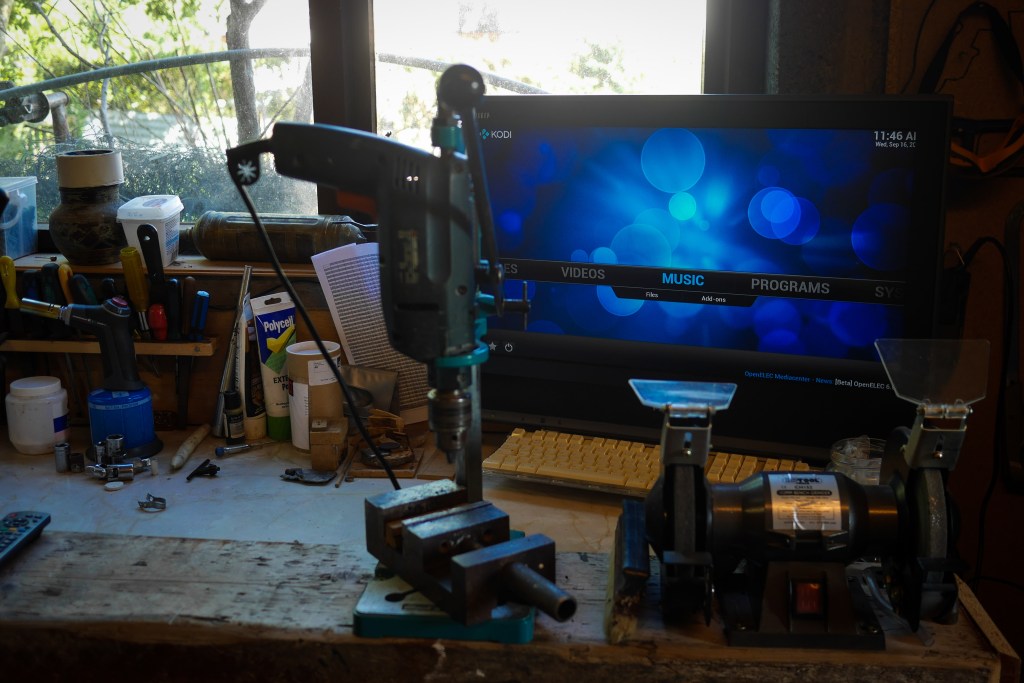 The new configuration. Raspberry Pi with a Panasonic TV.